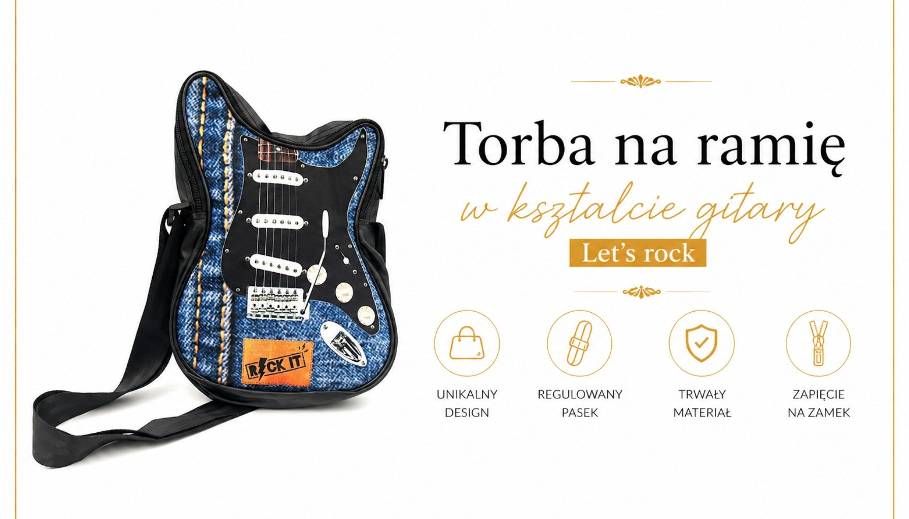 Let’s Rock Guitar-Shaped Shoulder Bag – RBG-019