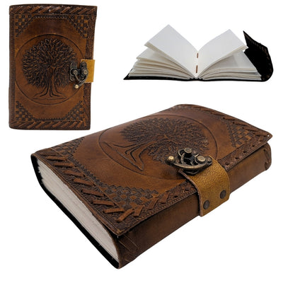 Vintage Retro Leather Notebook 200 Pages – Tree of Life - AH01