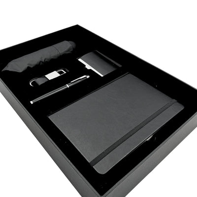 Elegant Premium Business Gift Set - Leather Notebook Umbrella Business Card Holder Pen Keychain - EE15