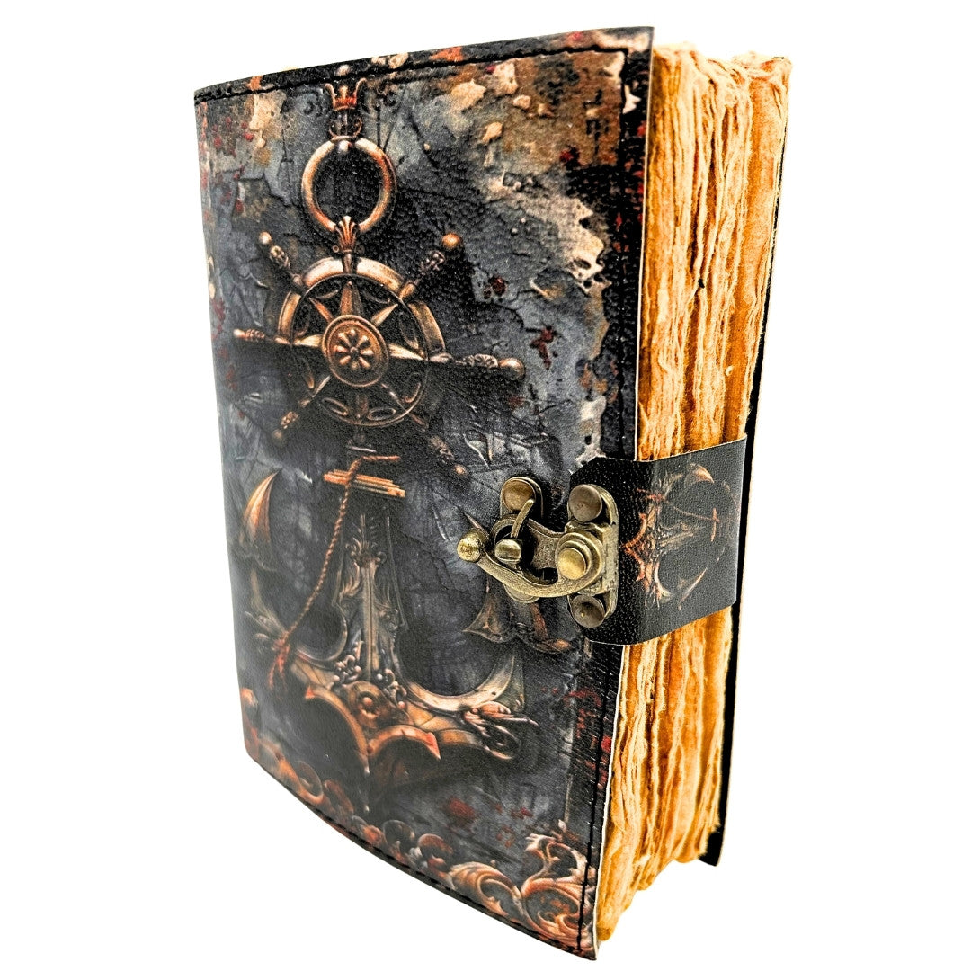 Retro Nautical Leather Notebook 200 Pages - H110