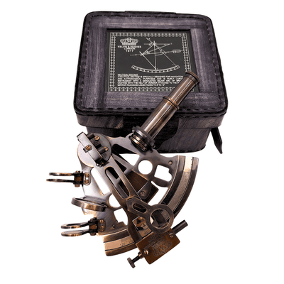 Brass Sextant in a Leather Box – ST003