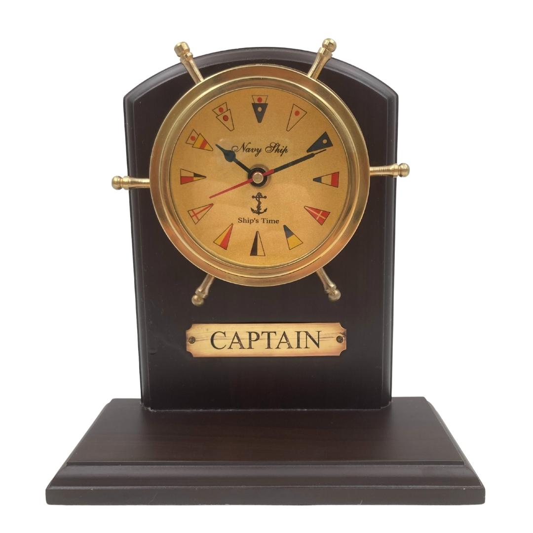 Brass Nautical Clock with Engraving