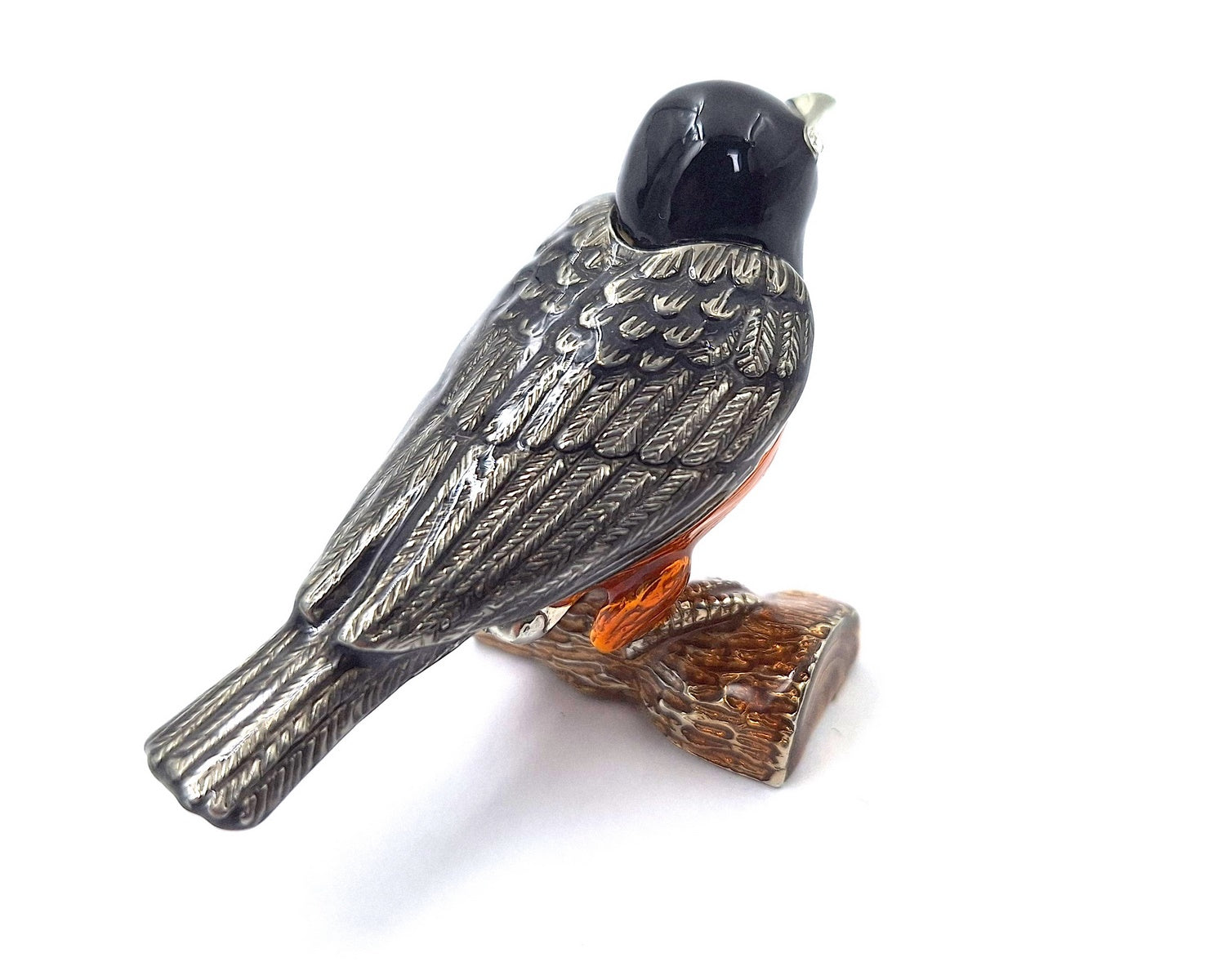 Unique Metal Box Decorated with Crystals - Bird - B0192-02