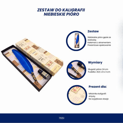 Calligraphy Set - Blue Pen - 7651