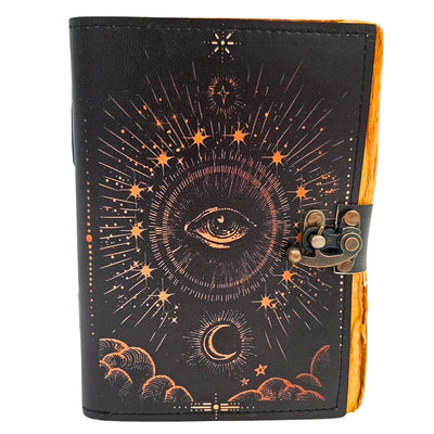 Retro Leather Notebook All-Seeing Eye - 200 Pages - Goat Leather - AH19