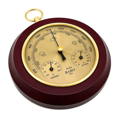 3-in-1 Weather Station Thermometer Barometer Hygrometer Round - YG386