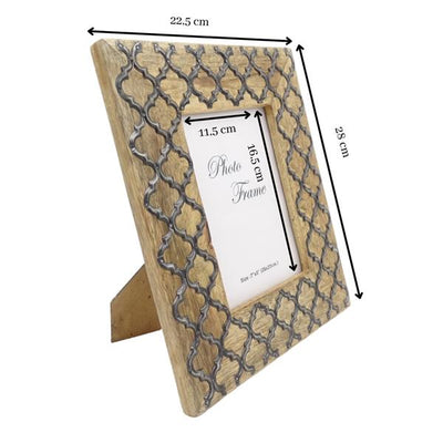 Wooden Photo Frame - A-1155- Moroccan Clover - photo size 13 x 18cm