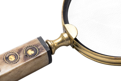 Retro Brass Magnifying Glass for Reading with Bone Handle - NI810