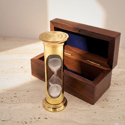 Sand hourglass in a wooden box, 3 minutes - ROUND STP99