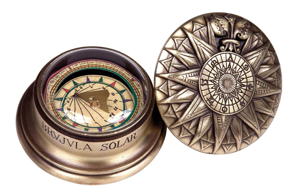 Brass solar compass - Renaissance replica - H40