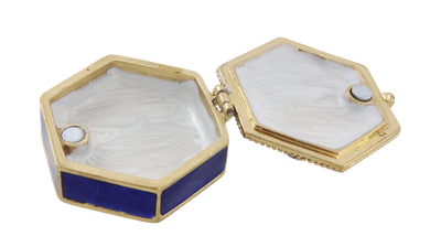 Richly Decorated Metal Gift Box with Crystals - B0035-08BL