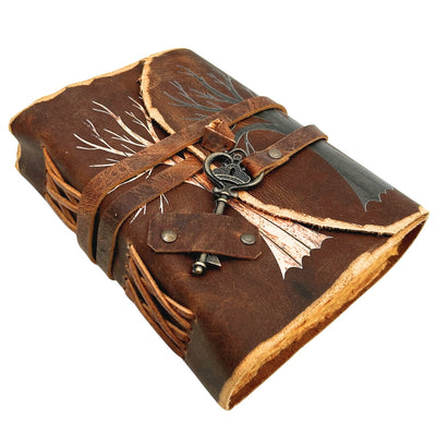 Vintage Leather Notebook 200 Pages with Key – Tree of Life – H006