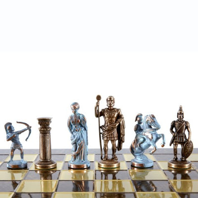 Large Brass Chess Set Archers 44x44cm - Luxury Gift - S10BBRO