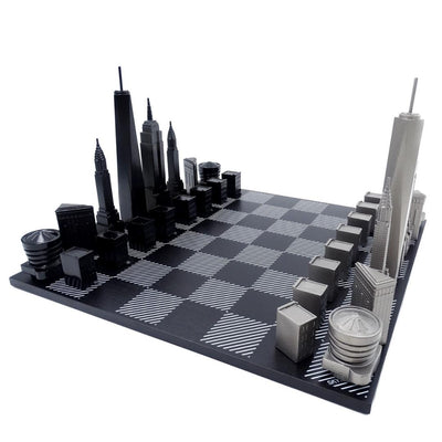 Designer Skyline New York Chess Set in Stainless Steel – NY