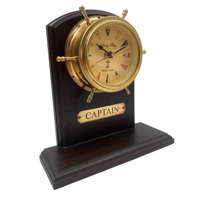 Brass Nautical Clock with Engraving