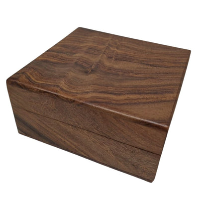 Elegant Wooden Box with a Navy Insert, 14x14x6.5 cm, Personalized with Engraving