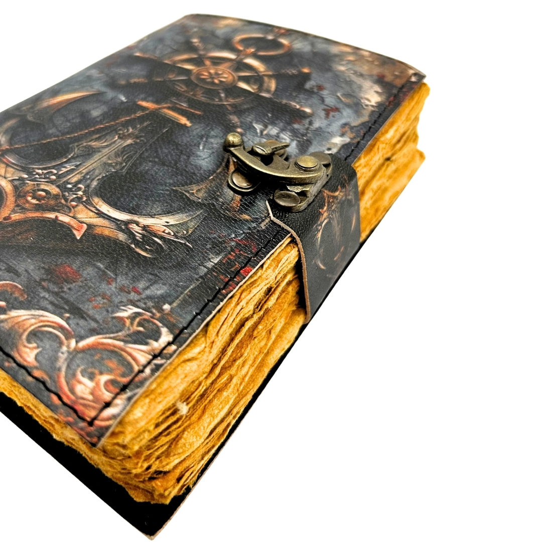 Retro Nautical Leather Notebook 200 Pages - H110