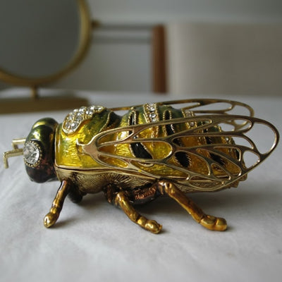 Exclusive Jewelry Trinket Box Decorated with Crystals – Bee – HX542