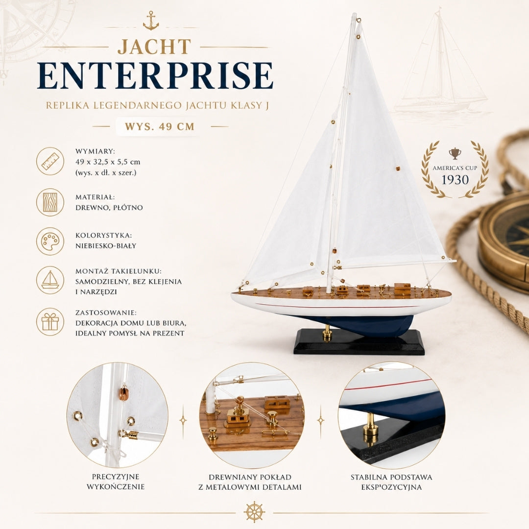 Enterprise Yacht 49 cm - Wooden Model - ENT49