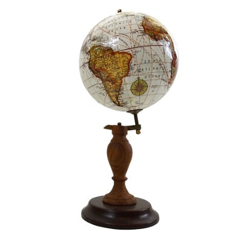 Elegant decorative globe on a wooden base - World GLB-0096B