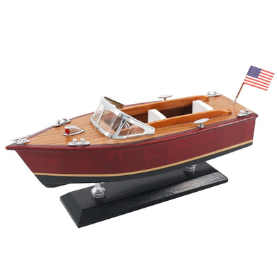 Wooden Motorboat Model – Classic Motorboat 26cm – Office Decoration – MOT04ML