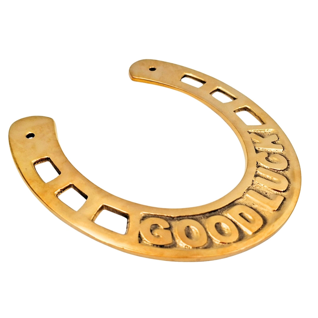 Brass Horseshoe of Luck 15 cm with Engraving Option - Elegant Lucky Gift