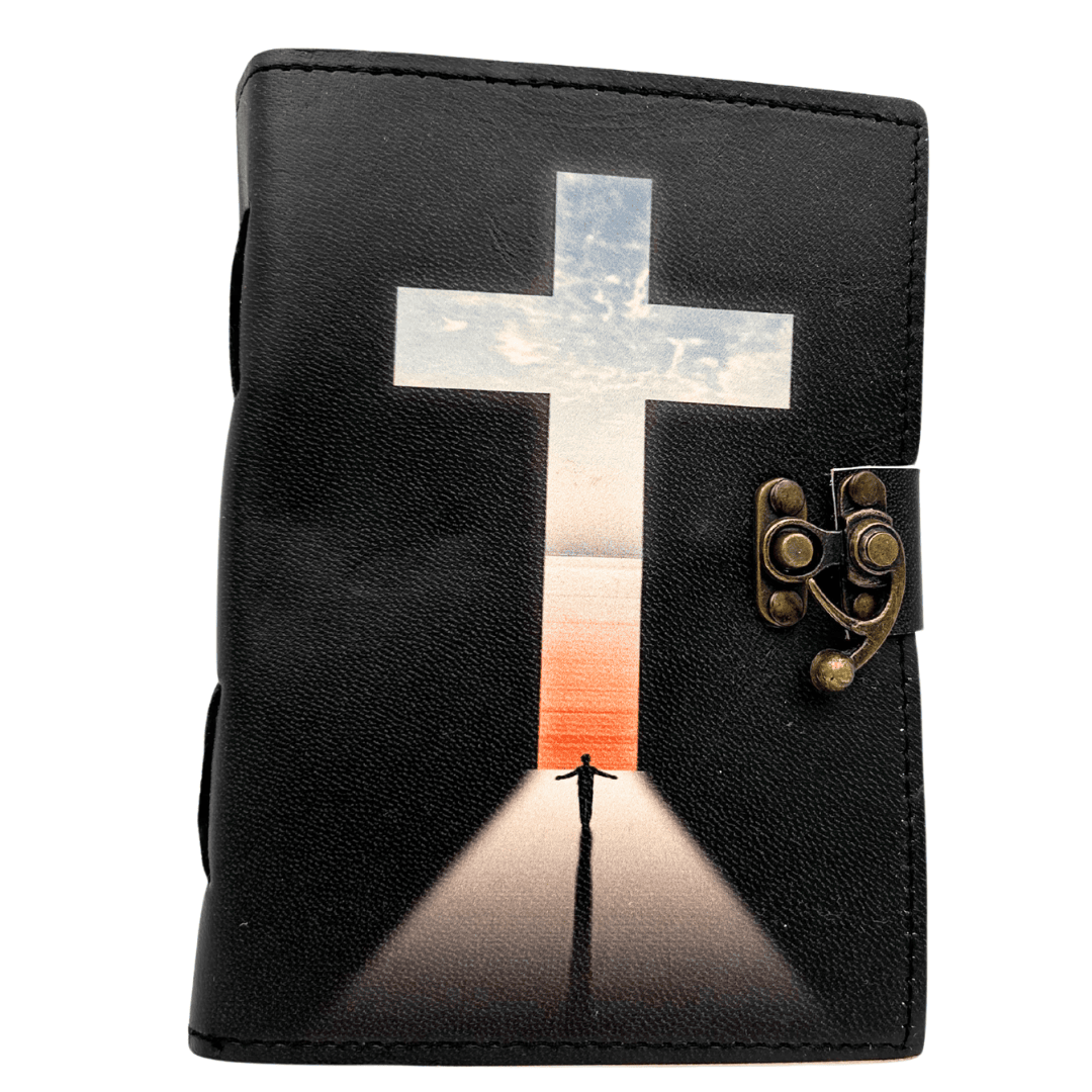 Leather Notebook Religious Cross - 200 pages - AH15