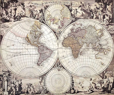 Map of the World 1686 - G. Valck reprint - M1686 – Gift for a Historian