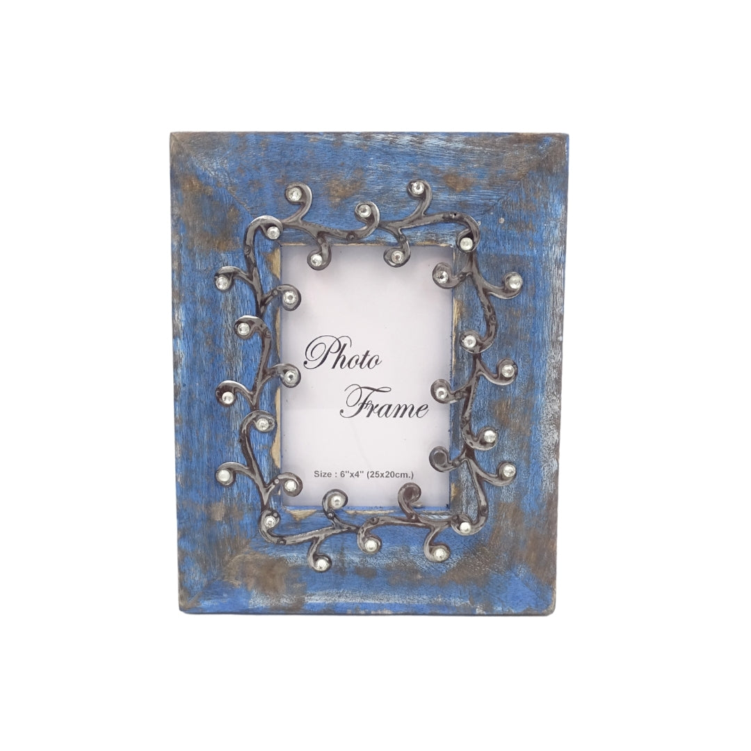 Wooden Photo Frame Blue - 28892 - photo size 15x10cm