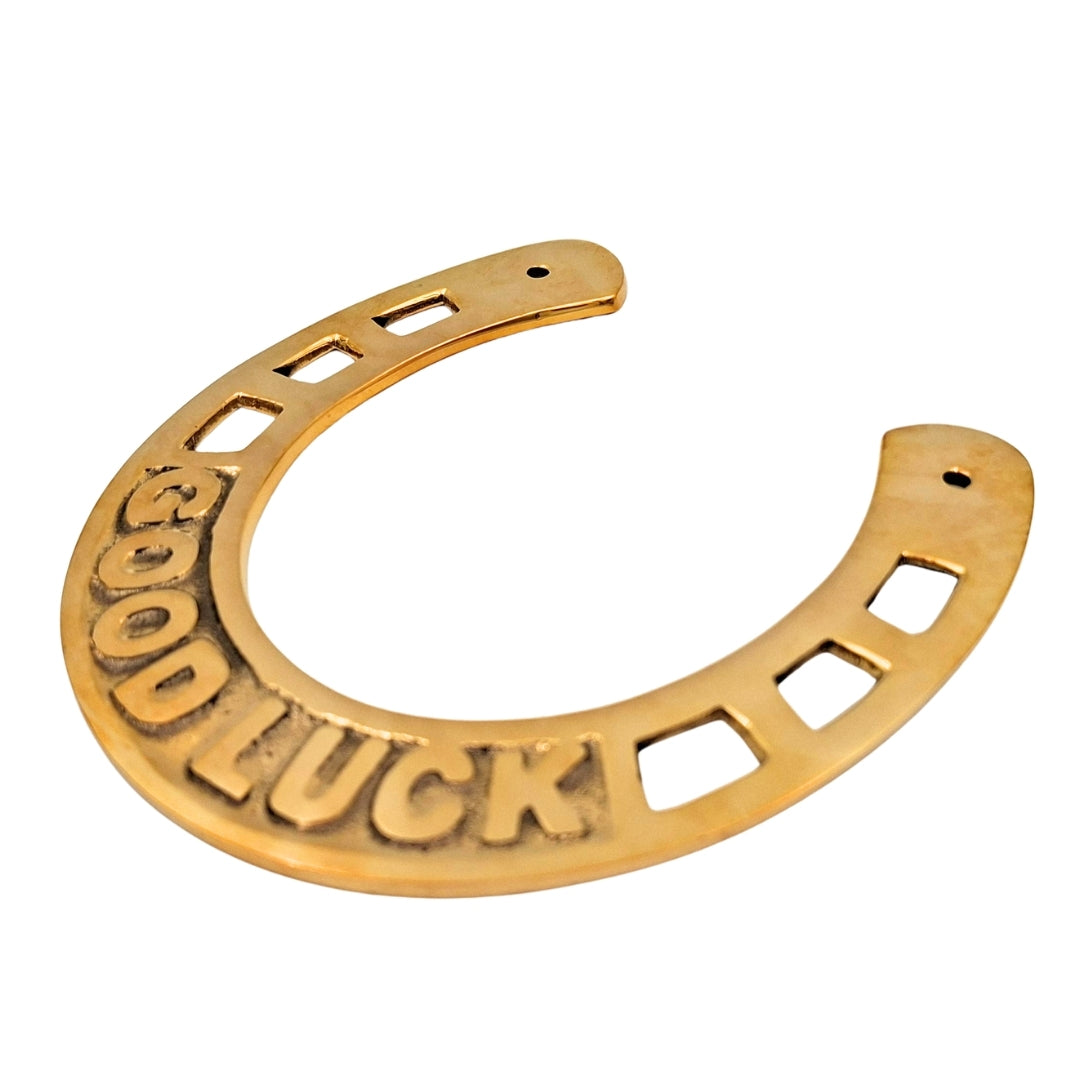 Brass Horseshoe of Luck 15 cm with Engraving Option - Elegant Lucky Gift