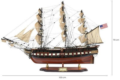 Exclusive Large 100cm USS Constitution sailing ship model with the option of personalization by engraving