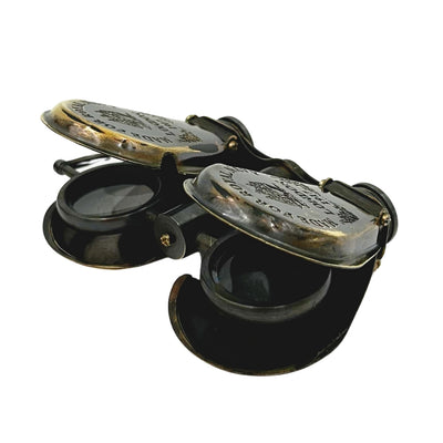 Brass Retro Binoculars in Leather Case with Engraving Option