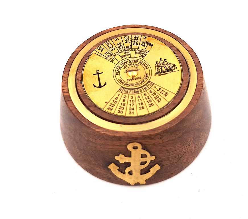 Brass and Wooden Perpetual Calendar – Paperweight - NI1415