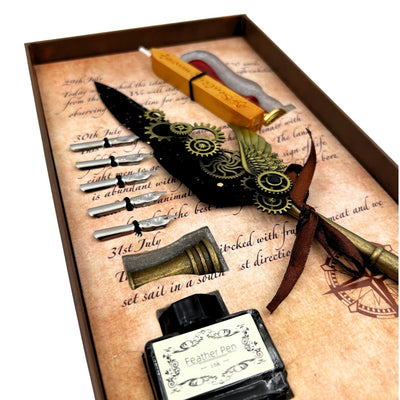 Premium Calligraphy Set Quill Pen - 6 Nibs Seal Pen Stand - EE16