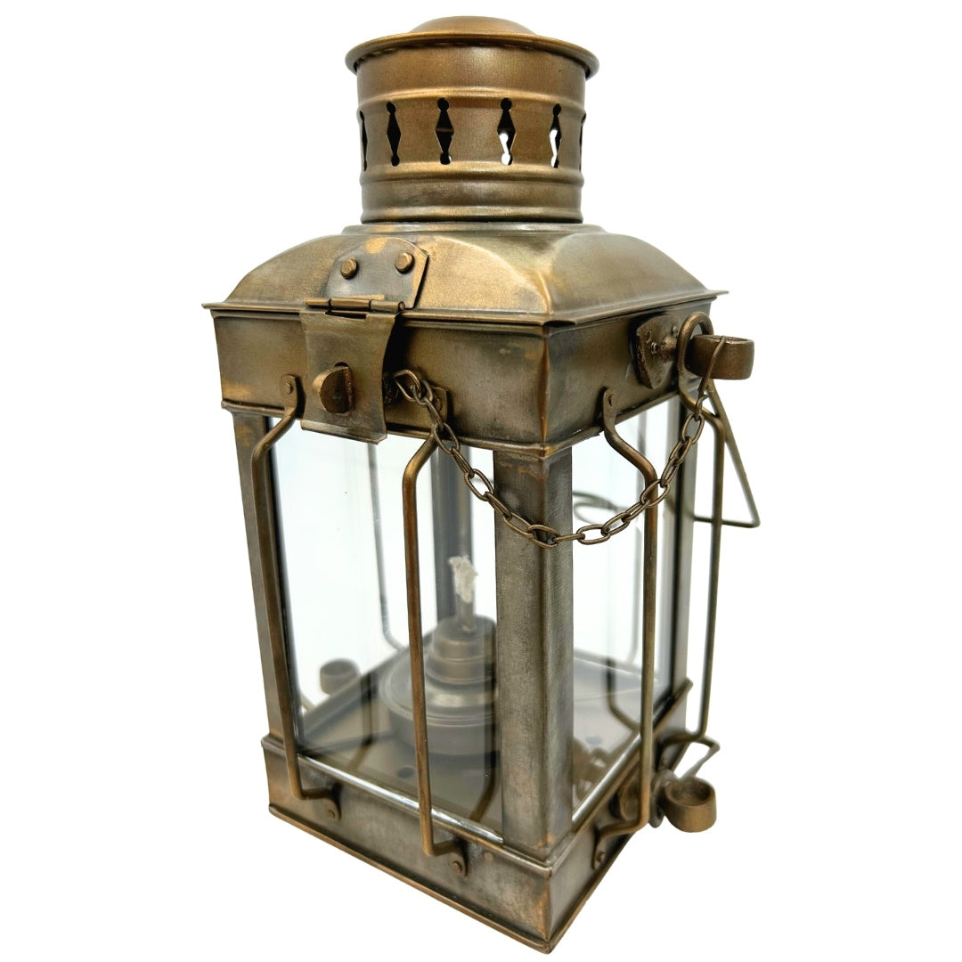 Retro Steel Oil Lamp LT608 in Aged Brass Color with Engraving Option
