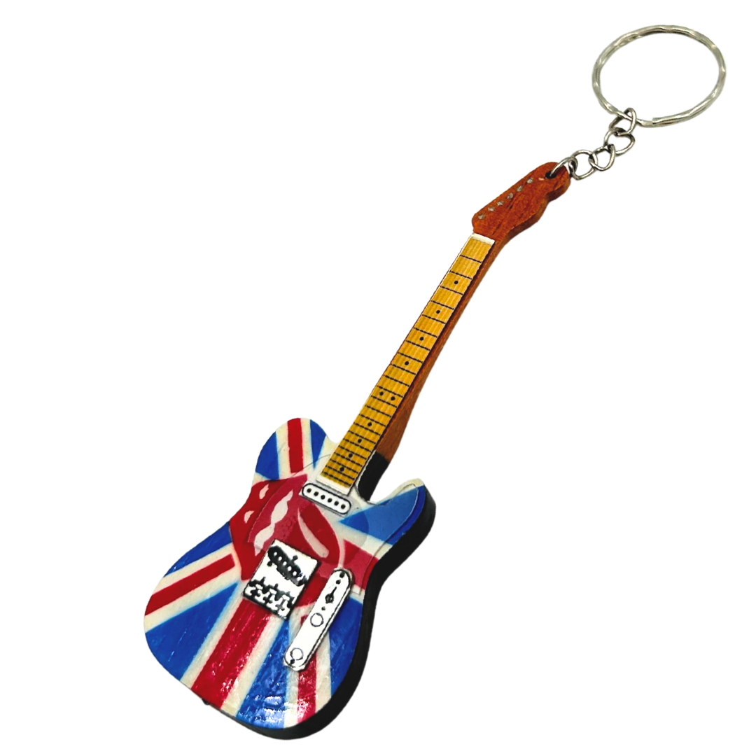 Wooden Guitar Keychain The Rolling Stones - EGK-1594
