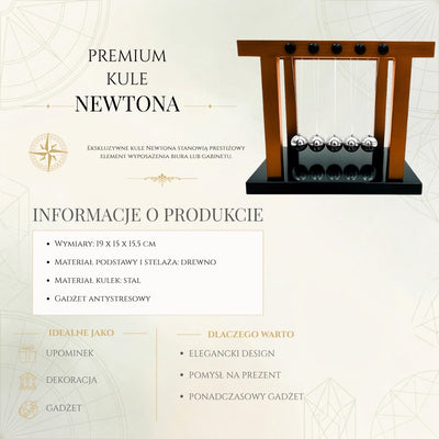 Elegant Large Premium Newton's Cradle on a Wooden Base - YG1300F
