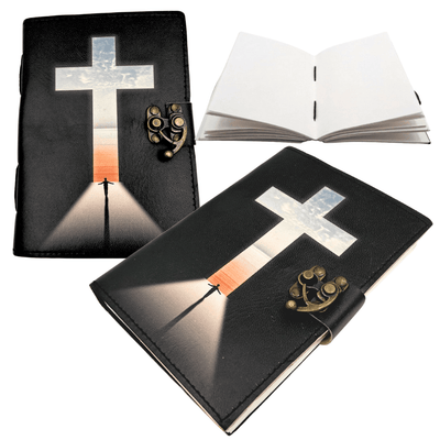Leather Notebook Religious Cross - 200 pages - AH15