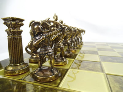 Large Brass Chess Set Archers 44x44cm - Luxury Gift - S10BBRO