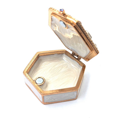 Richly Decorated Metal Gift Box with Crystals - B0035-08WH