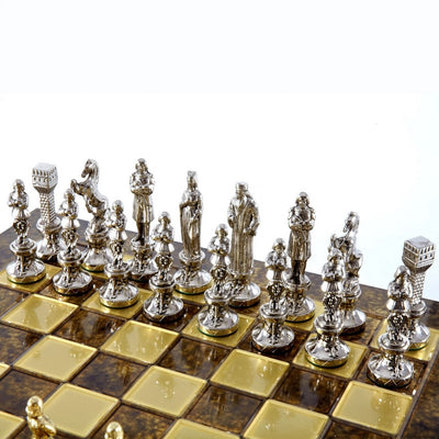 Large Exclusive Chess Set – 36x36 cm – Gold and Silver - Renaissance S9BRGS