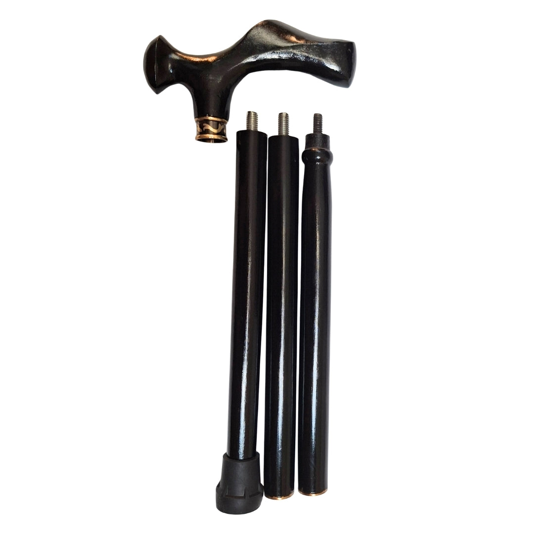 Elegant Folding Walking Cane with Metal Handle