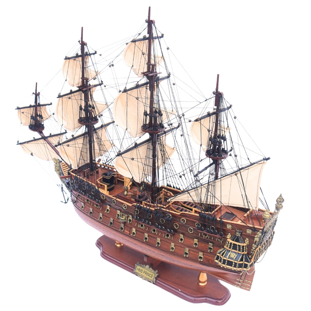 Exclusive Large 94cm HMS Prince warship sailing model with the option of personalization by engraving