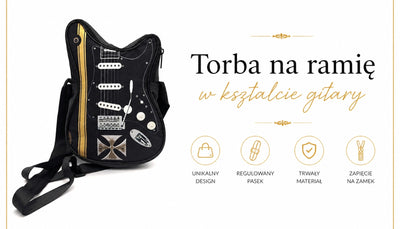 Guitar-Shaped Shoulder Bag with Maltese Cross – Gift for a Guitarist - RBG-005