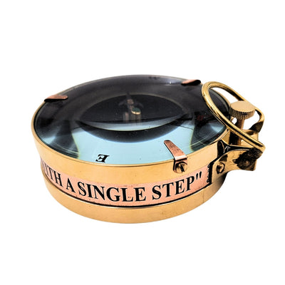 Brass Map Reader Compass in a Retro Wooden Box - NC1087