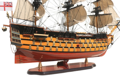 Assembled 80cm HMS Victory sailing ship model with the option of personalization by engraving - Exclusive gift decoration, handmade from exotic wood, high quality and attention to detail