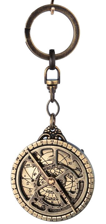 Premium brass astrolabe key ring - astronomy gift – H80