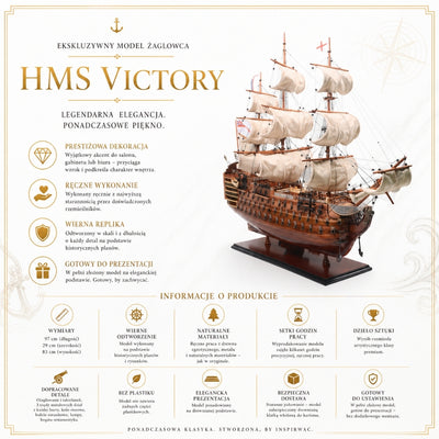 Exclusive model of the HMS Victory sailing ship VIC80R