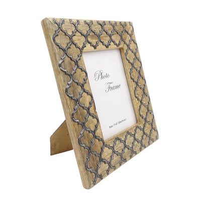 Wooden Photo Frame - A-1155- Moroccan Clover - photo size 13 x 18cm