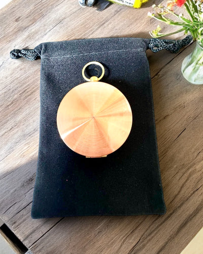 Rose Gold Compass - retro-style navigational tool – portable and precise instrument for determining direction for travelers and explorers. Engraving, personalization.